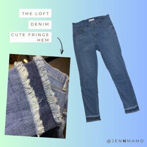 Women's LOFT Denim Jeans with Cute Fringe Hems Size 4